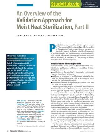 usp guidelines for autoclave validation